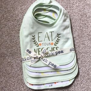 Chick Pea “Eat Your Veggies” Bibs - 5 pack New